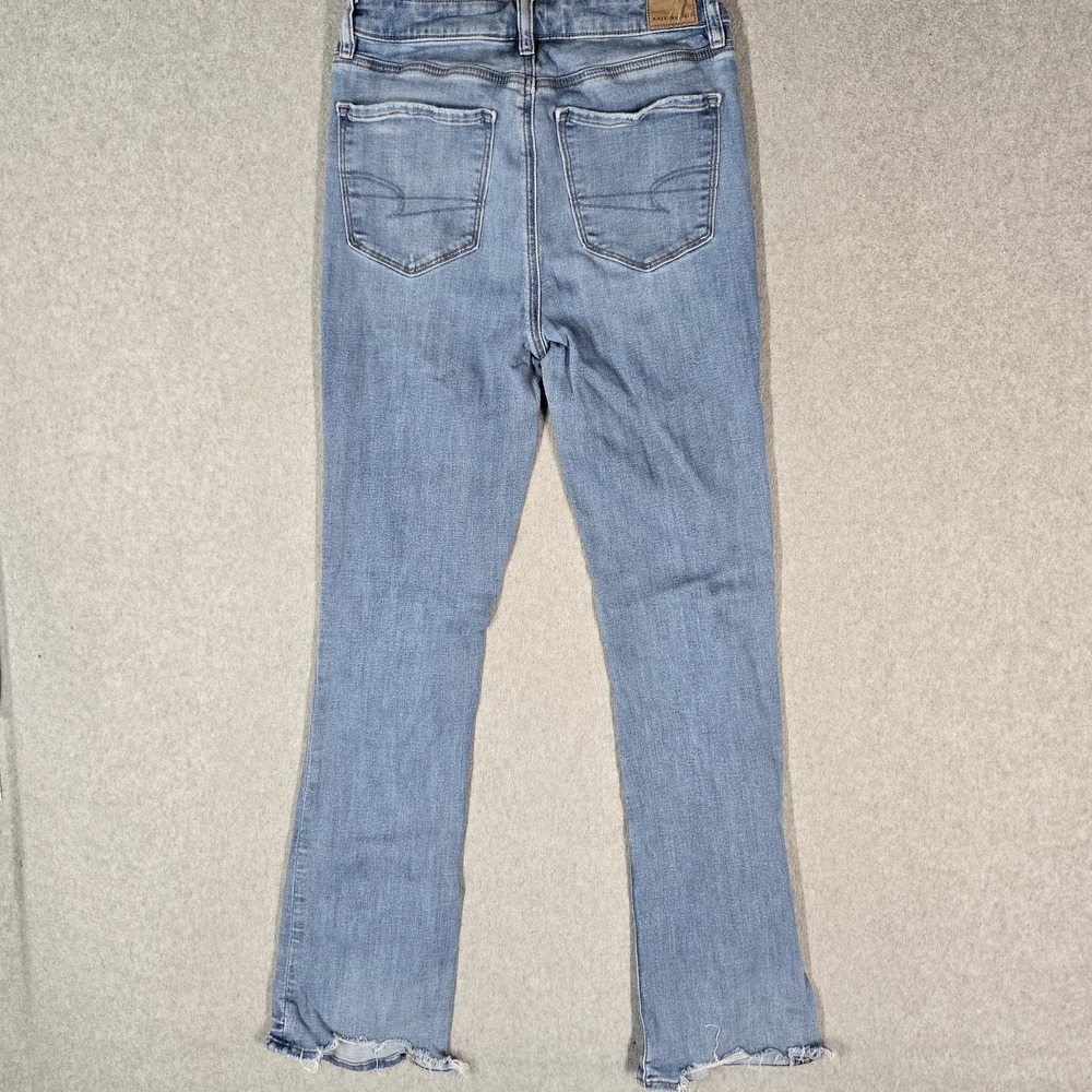 American Eagle Women Jeans US 4 Light Blue High Rise Skinny Kick Stretch